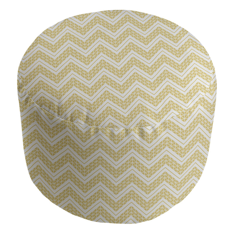 Upholstered Pouf, Light Yellow