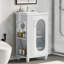Meuble-lavabo moderne avec lavabo, meuble-lavabo avec tablette à deux niveaux, tablette réglable