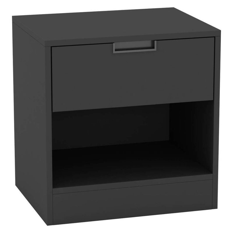 Skylir 45cm W Metal Bedside Table, Black