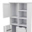Armoire de rangement spacieuse avec portes et tiroirs, structure autoportante avec tablettes ouvertes et personnalisables