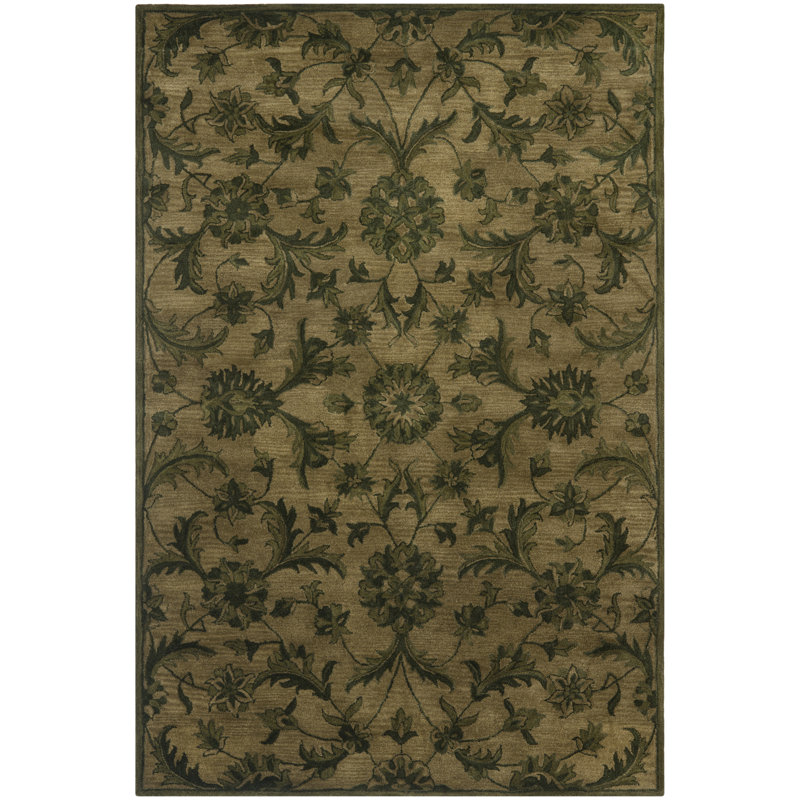 Tapis floral en laine touffeté à la main Dunbar, Rectangle 4 pi x 6 pi