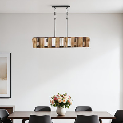 6 - Light Brown/Black Kitchen Island Pendant