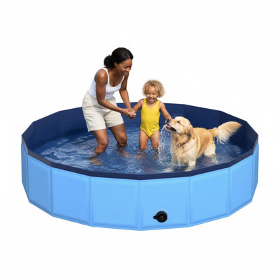 79"x12" Foldable Large Dog Pet Swimming Pool
