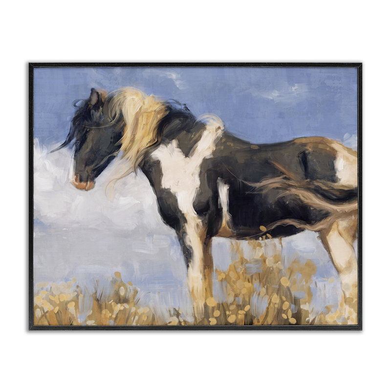 Art traditionnel, estampe numérique portée par le vent par Nina Blue, Giclée encadrée noir minuit, H 11 po x l 14 po