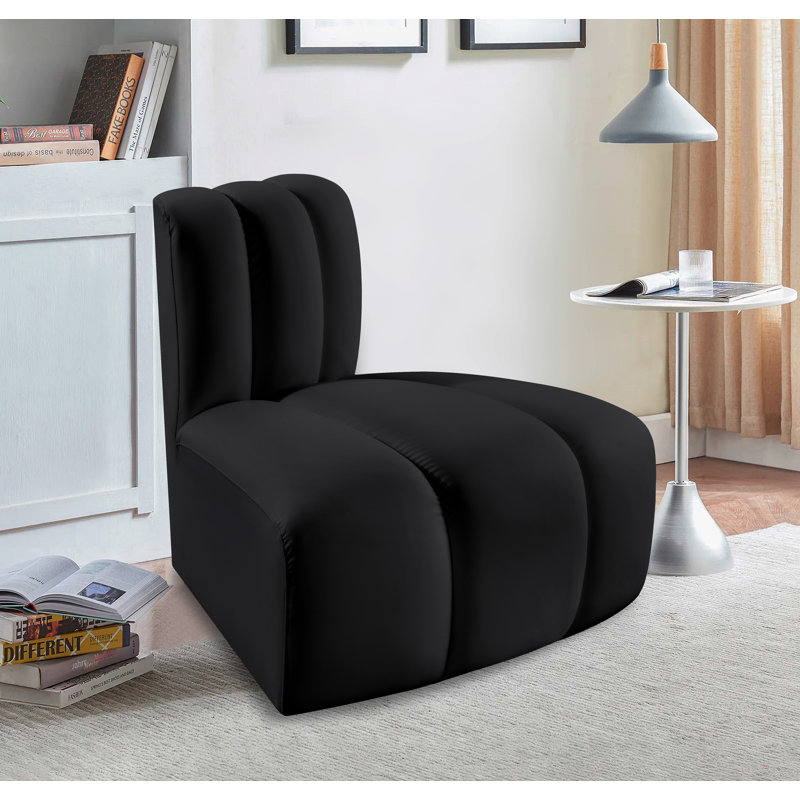 Chaise d'appoint en cuir Iturralde Vegan, Cuir végétalien noir