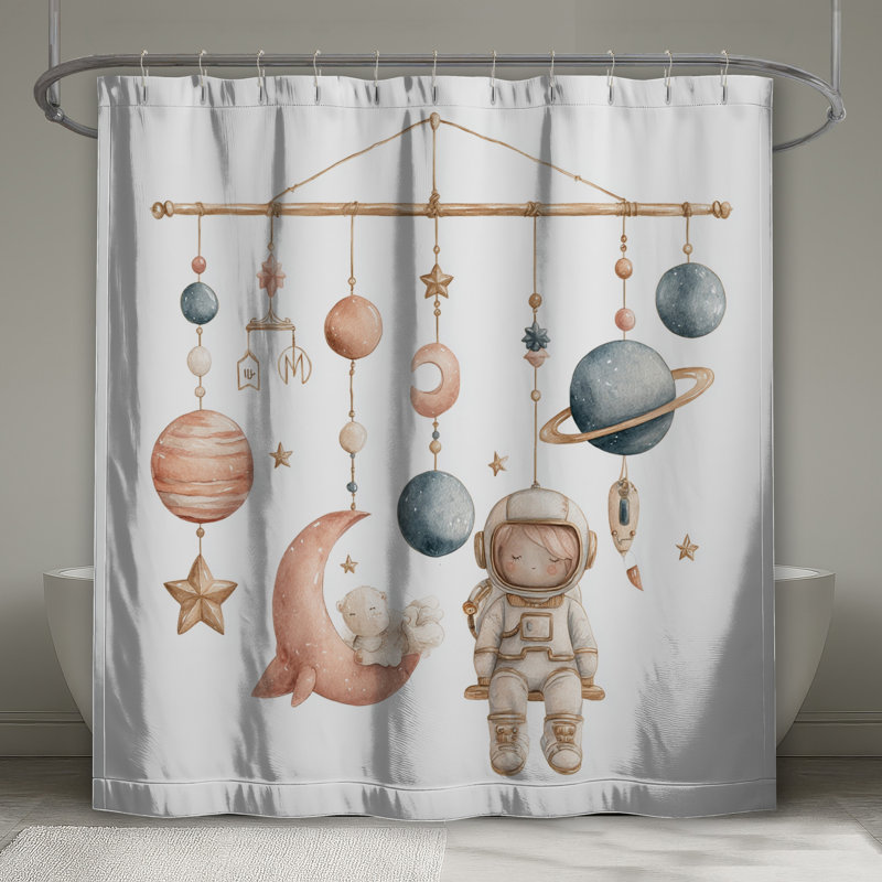 Rideau de douche mobile Astronaut, L 70 po x H 84 po