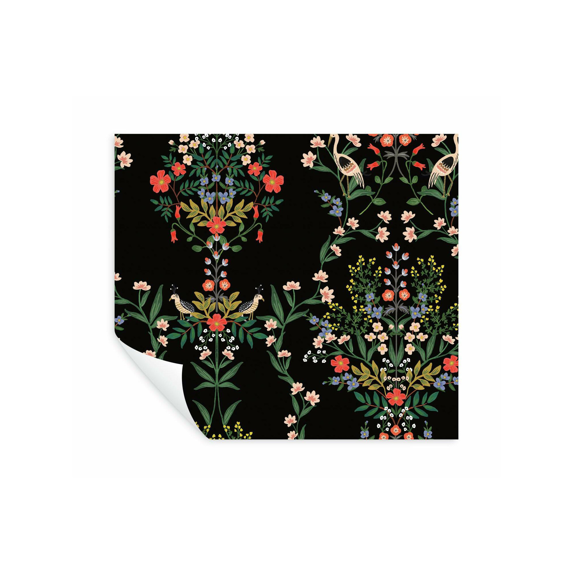 Luxembourg 20' L x 27" W Peel and Stick Wallpaper Roll, Black