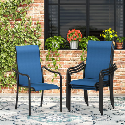 Chaise de salle à manger d'extérieur empilable