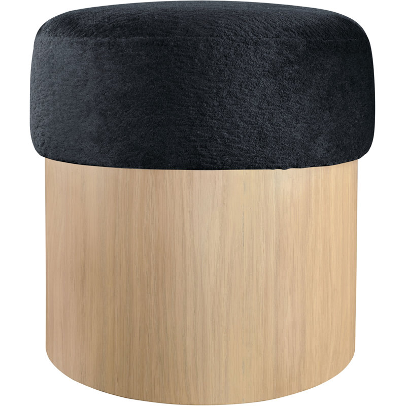 Repose-pieds / tabouret Asai, Noir, noir, noir, noir, Naturel