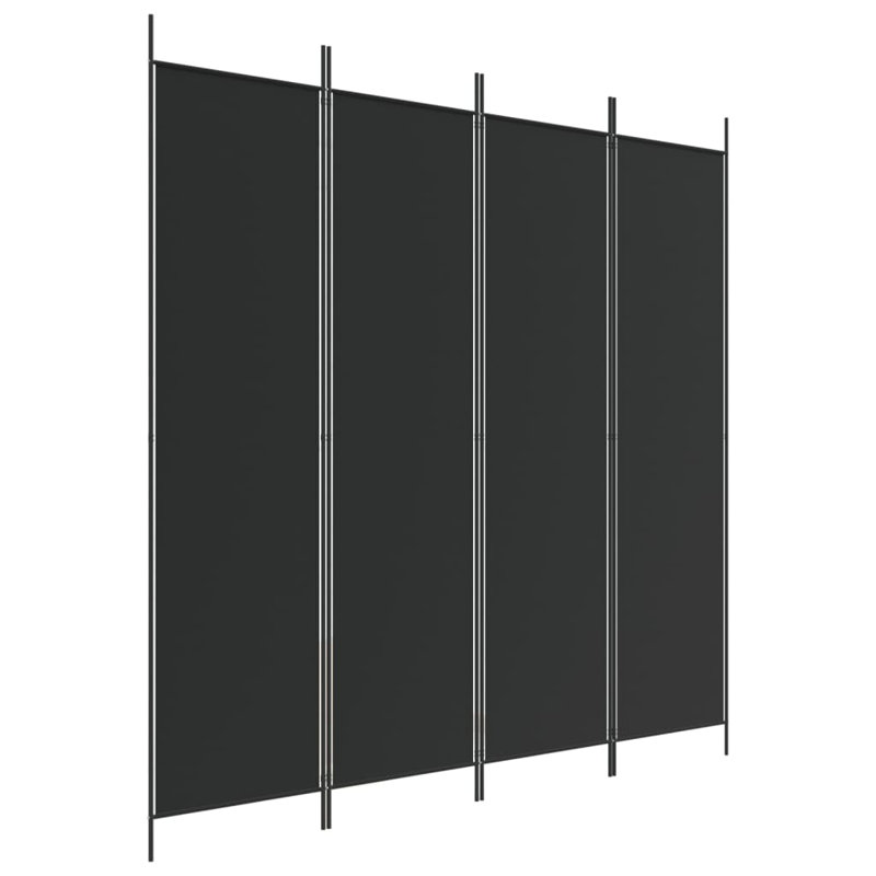 Kasimir Folding Room Divider, Black, 4, 200cm H x 200cm W