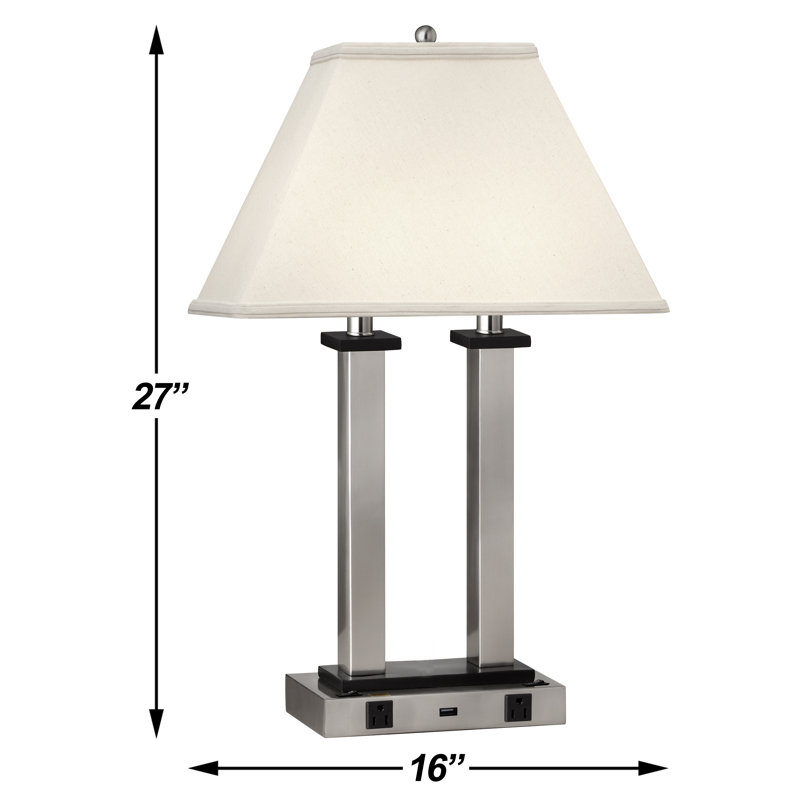 Square Post Metal USB Desk Lamp