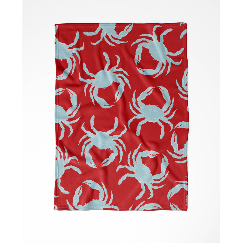 Couverture en velours de coton vison doux Crabby, L 80 po x l 60 po, Rouge
