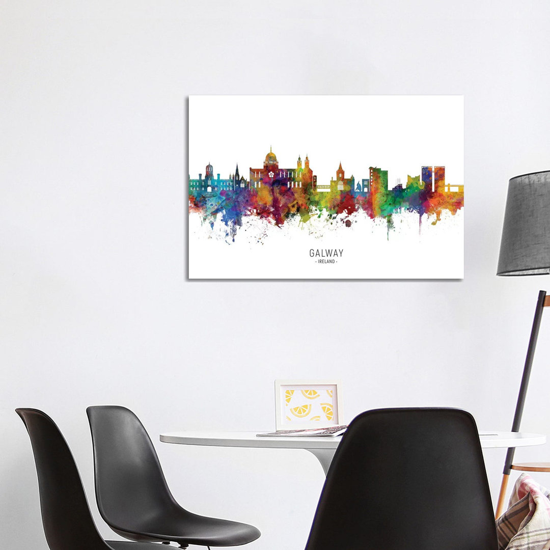 Galway Ireland Skyline by Michael Tompsett - Wrapped Canvas Painting