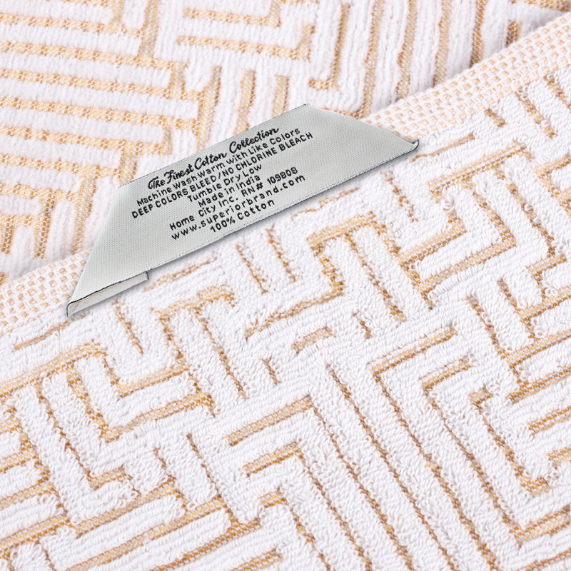 Débarbouillette en coton jacquard géométrique doux et très absorbant, Or