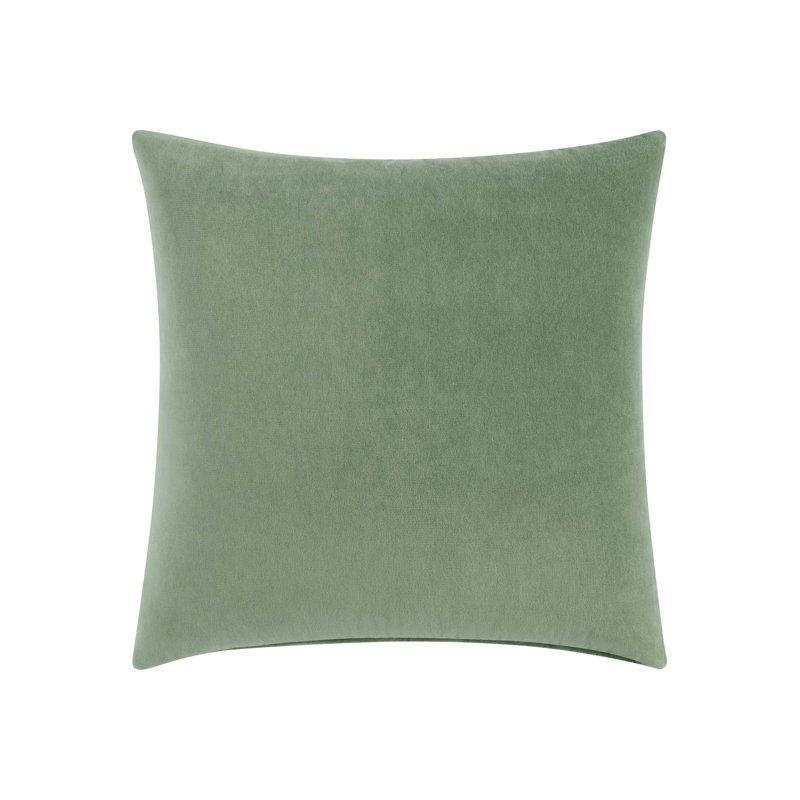 Green Velvet Square Throw Pillow 20 x 20 Inch