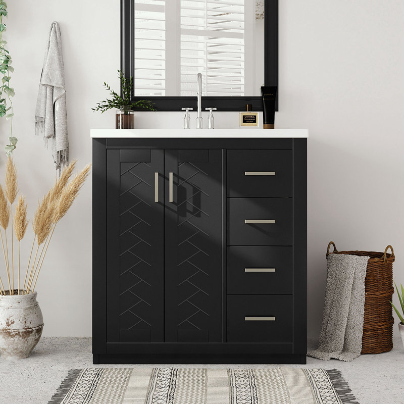 Rangement pour salle de bain Pollark, Noir