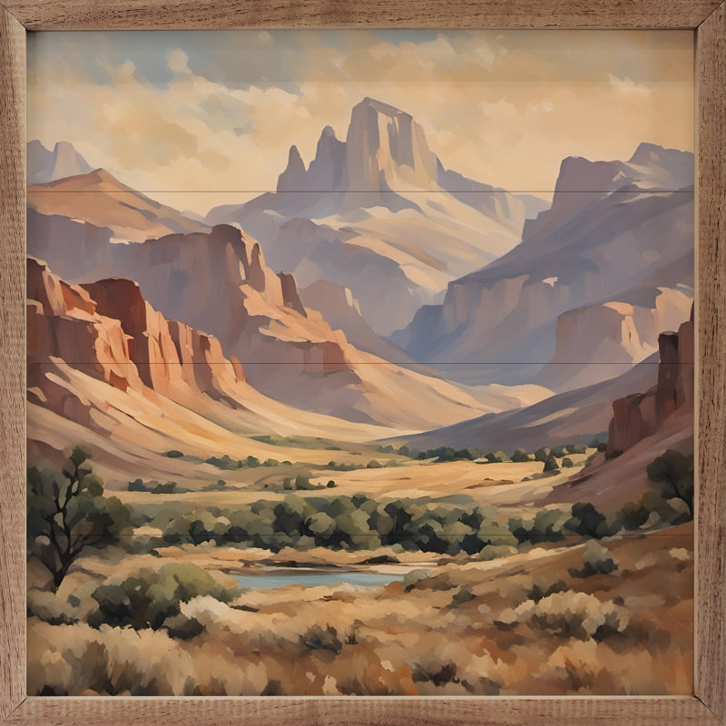 Utah Mountains, reproduction d'art sur bois encadrée, H 24 po x l 24 po x P 1,5 po