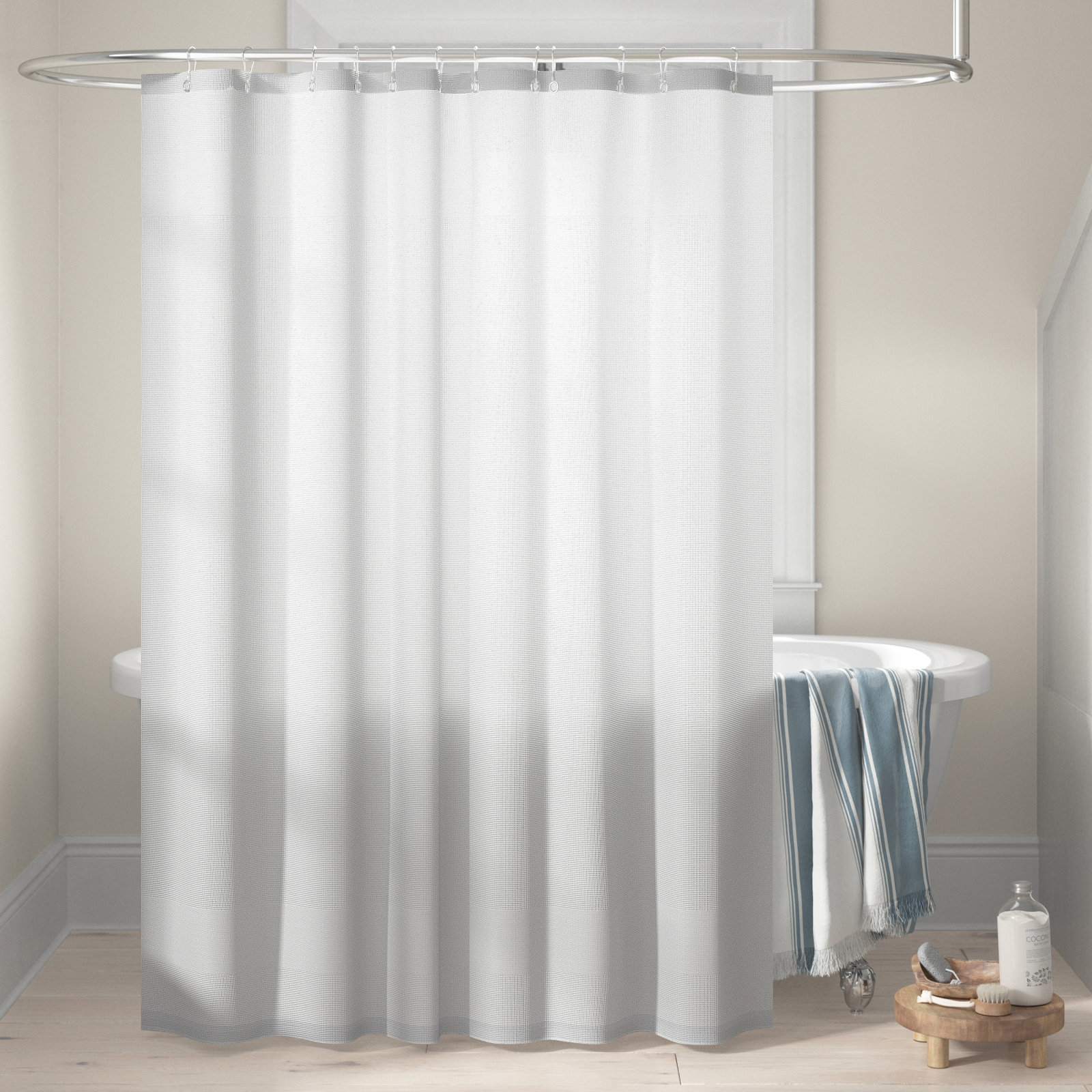 Westerfeld Cotton Shower Curtain, White