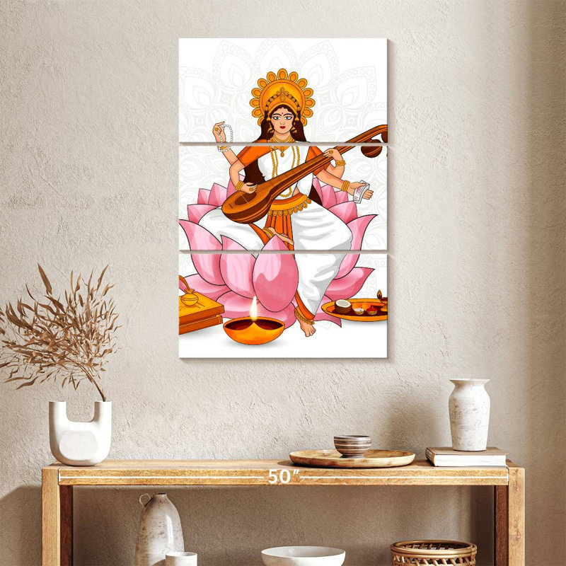 Déesse Adella Saraswati, H 38 po x l 24 po