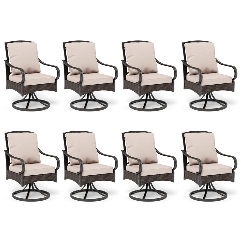 Ensemble de 8 chaises de patio pivotantes