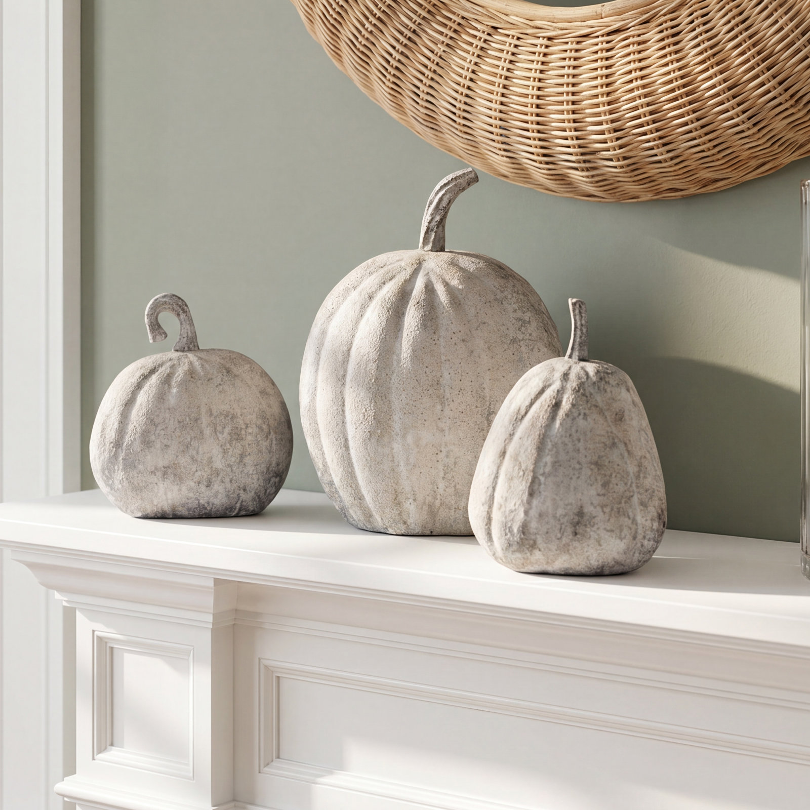 SET OF THREE RUSTIC METAL PUMPKINS
