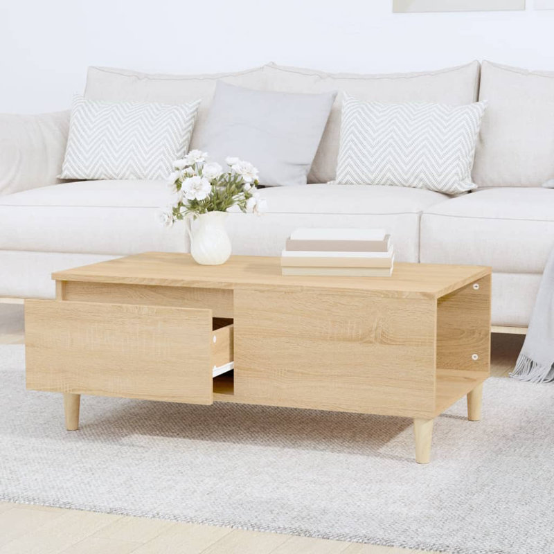 Zahir Coffee Table 90x50x36,5 cm Engineered Wood, Light Brown