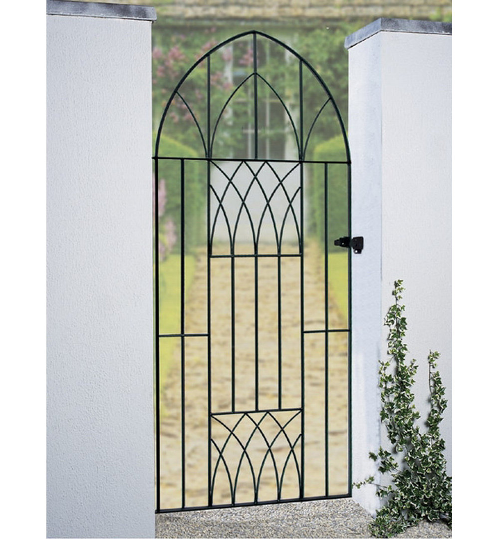 Guero Modern Arch Top Tall Metal Garden Gate