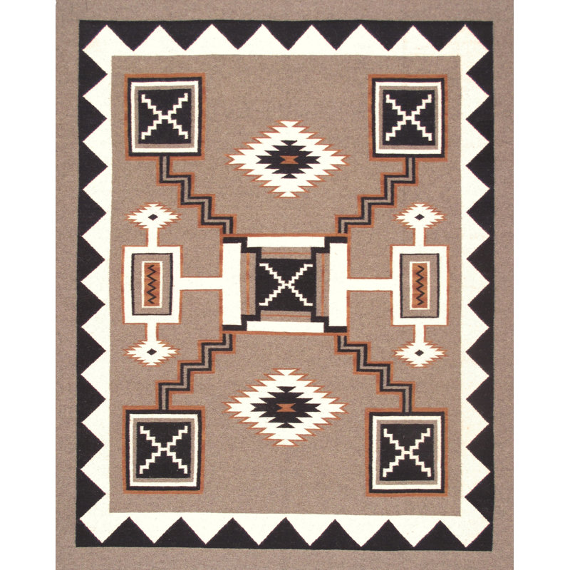 Tuscany Mocha/Black Wool Reversible Area Rug