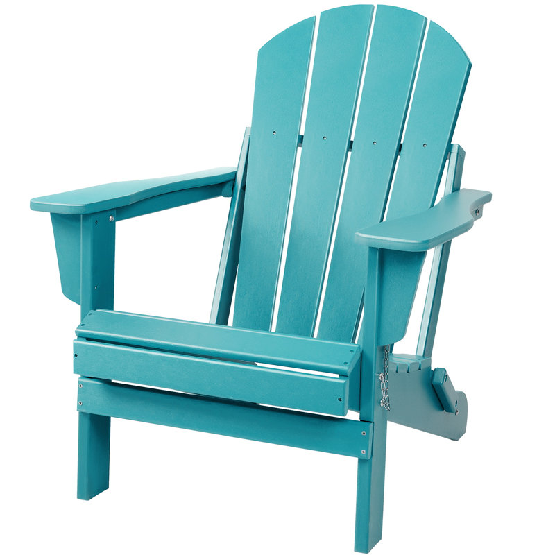 Chaise Adirondack pliante en plastique Bryes, Bleu