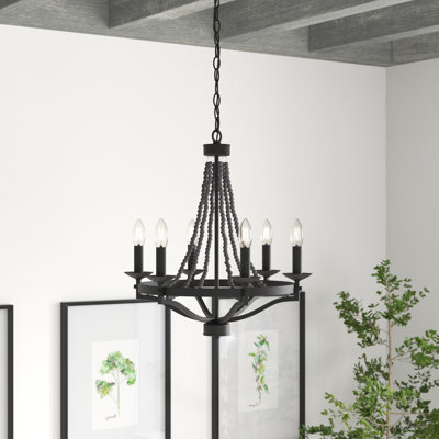 Speier 6 - Light Candle Style Empire Dimmable Entryway Beaded Chandelier