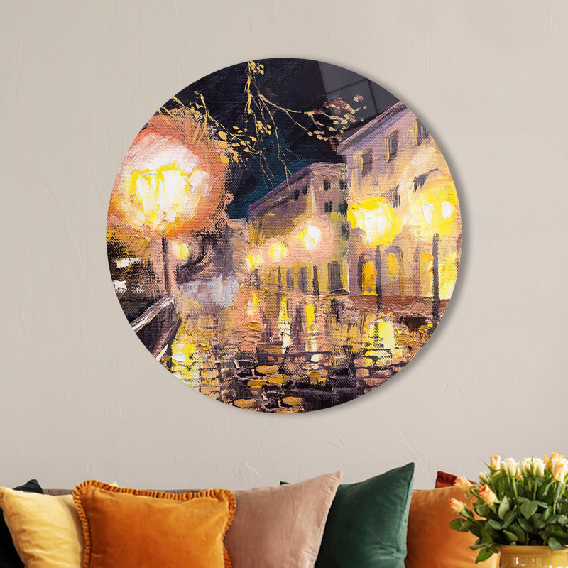 Décoration murale en verre Cityscape mettant en vedette une nuit à Paris comme vue magnifique pour votre salon ou votre bureau