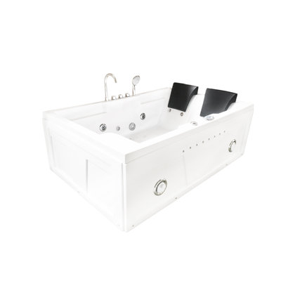 Baignoire tourbillon blanche 2 personnes 71 "x 48" avec double pompe YELLOWSTONE