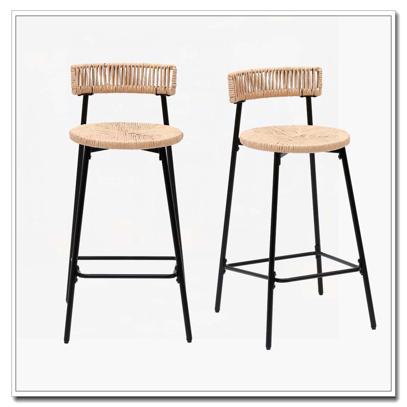 Handwoven Paper Rope Bar Stools