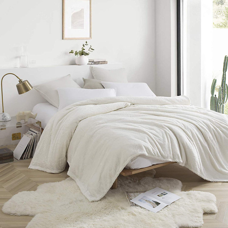 Other Items Coma Inducer Fleece Sheet Set, King Sheet Set + Fitted Sheet + 2 Pillowcases, Farmhouse White