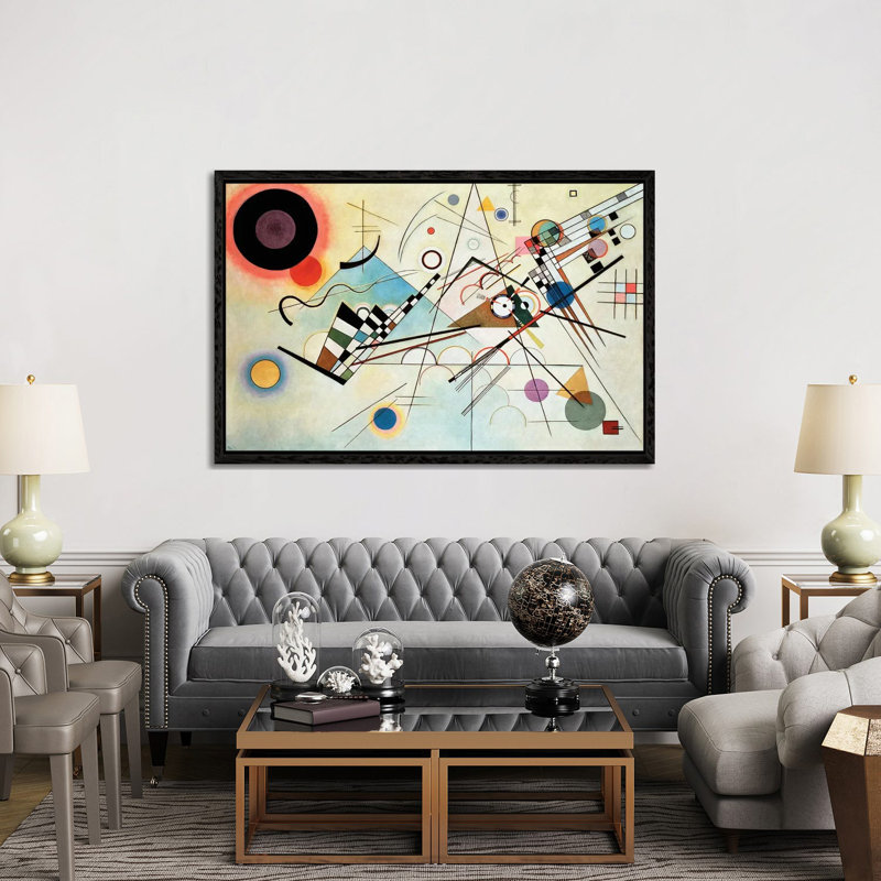 Composition VIII. 1923 by Wassily Kandinsky - Gallery-Wrapped Canvas Giclée on Canvas, 66.04 cm H x 101.6 cm W, Black