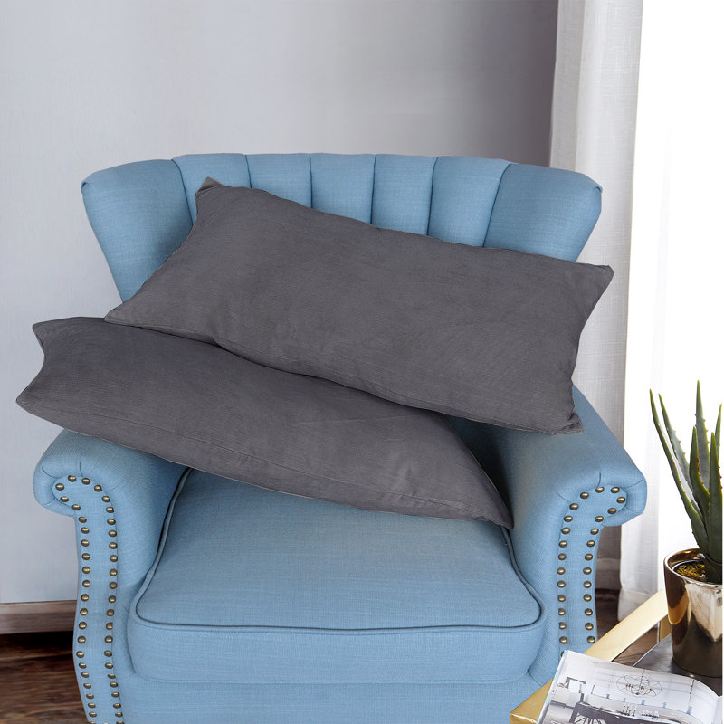 Cotton Corduroy Pillow Cover, Gray Flannel