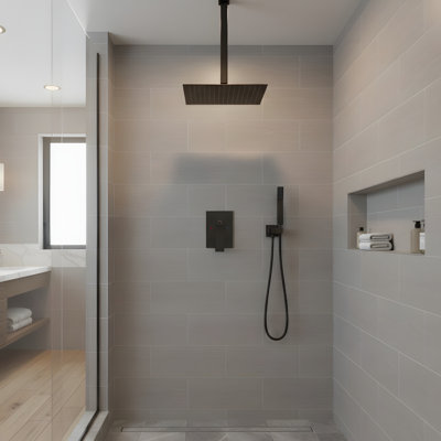 Ensemble de système de douche carré de 10 pouces avec pomme de douche à main