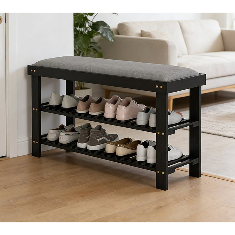 Entryway Bench Shoe Organizer,Shoe Storage Bench, 19.3" H x 35.4" W x 11.4" D
