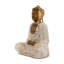 Statue de Bouddha en bois sculptée à la main, sculpture de Dhyana Mudra blanchie à la main, décor de méditation zen-2015698035