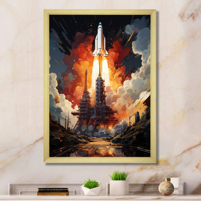 Rocketship Cosmic Ascent I - impressions d'art mural Rocketship
