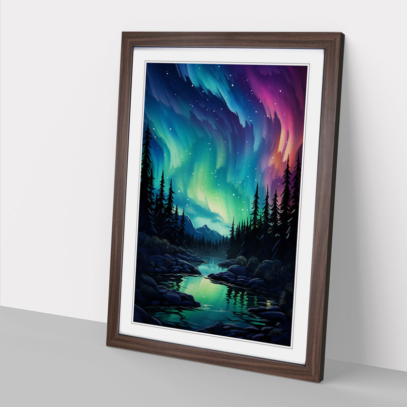 Single Picture Frame Print on Wood, Walnut Framed, 64cm H x 46cm W