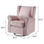 Chaise pivotante à accoudoirs roulés avec têtes de clou