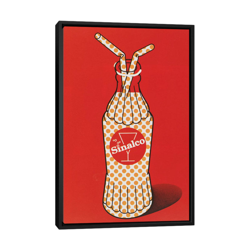 « bouteilled », reproduction d’impression sur toile, H 26 po x l 18 po x P 1,5 po, Toile avec cadre noir, Pas de tapis