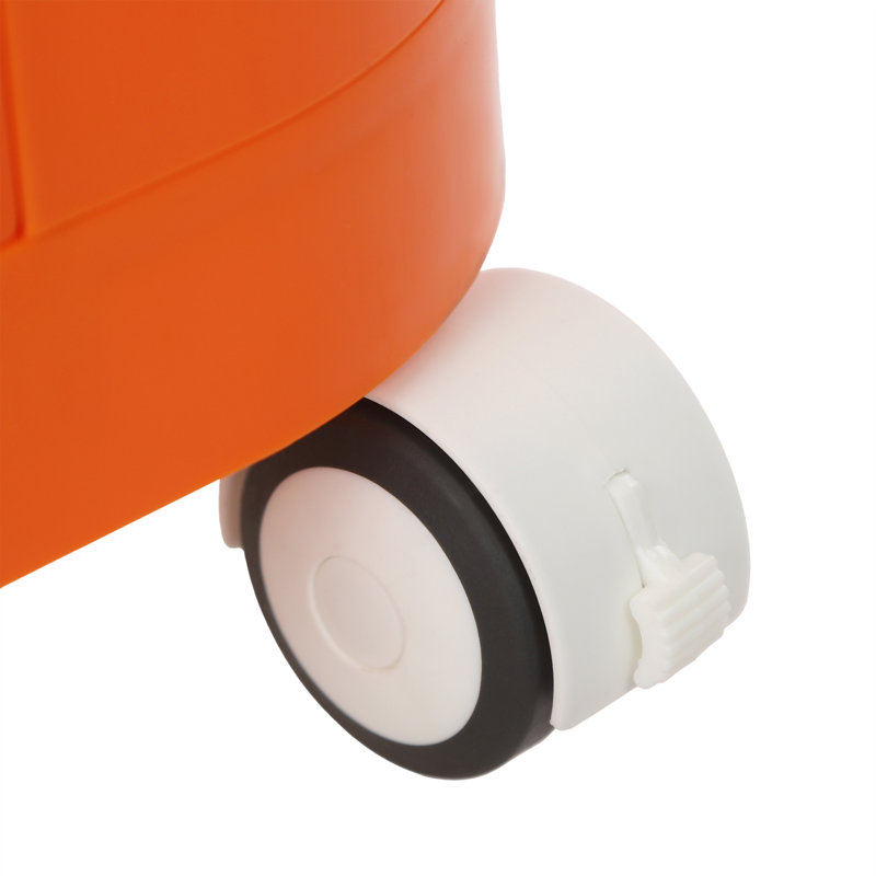 Chariot de rangement à 3 niveaux avec 4 tiroirs et roulettes - H 31,1 po x l 14,17 po x P 14,17 po, Orange
