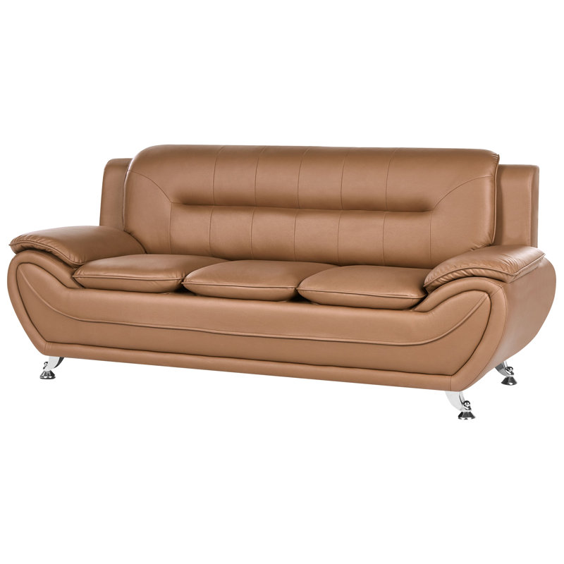 Sofa LEIRA Faux Leather , Golden Brown, 3