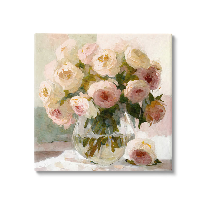 «Full Rose Blossoms» par Gina Kelly sur toile, H 30 po x l 30 po