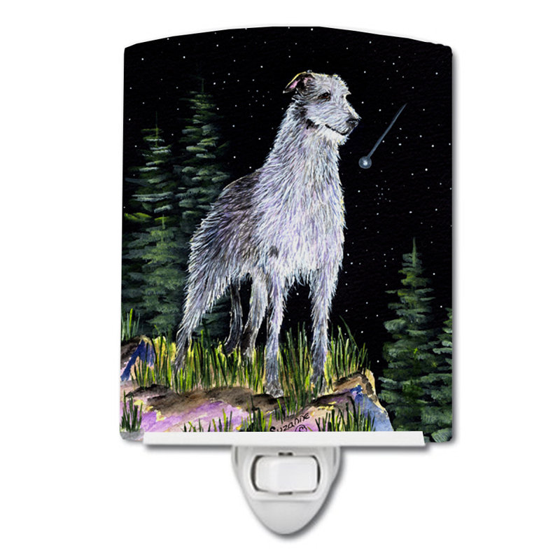 Starry Scottish Deerhound Ceramic Night Light