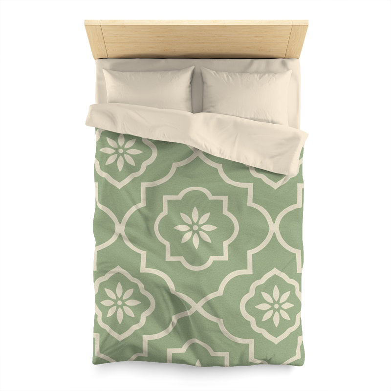 Microfiber Duvet Cover Boho Style, Design 32, Cream, Twin Duvet Cover
