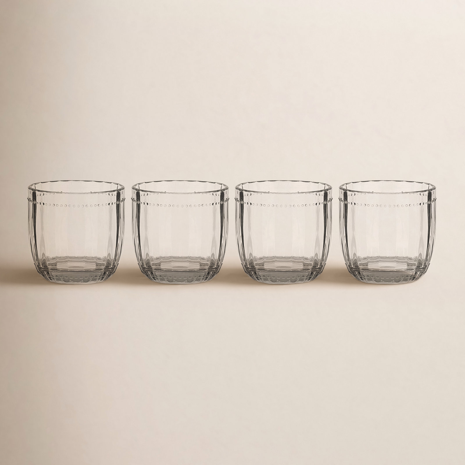 Everyday White Ribbed Whiskey Glass