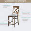 Ensemble de chaises à hauteur de comptoir pour 4 personnes, chaise de cuisine avec siège rembourré, tabouret de bar à hauteur de comptoir pour salle à manger, noyer